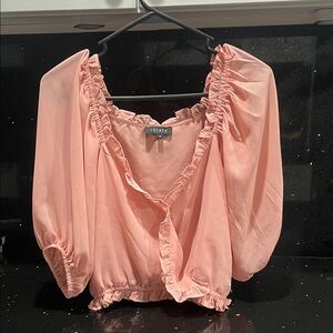 1. State Women's Blush Ruffle Blouse